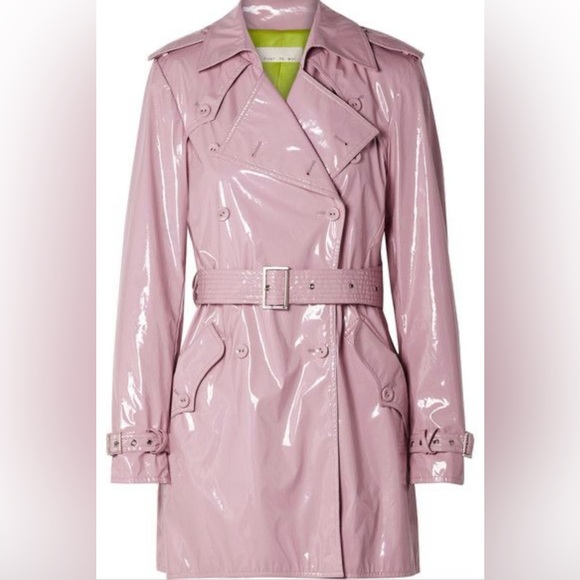 fleur Du Mal PVC MINI TRENCH JACKET IN LILAC size 2